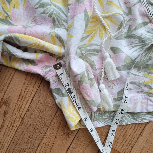 Briggs New York Linen Blend Pull-On Summer Shorts Floral - Picture 12 of 13